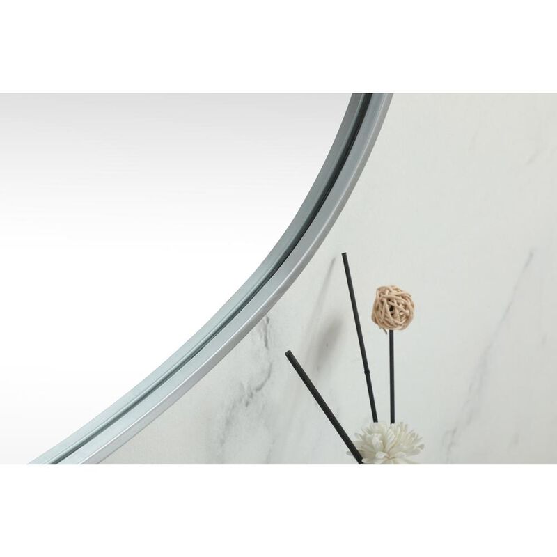 Elegant Decor Metal Frame Oval Mirror 30x48 Inch in Silver