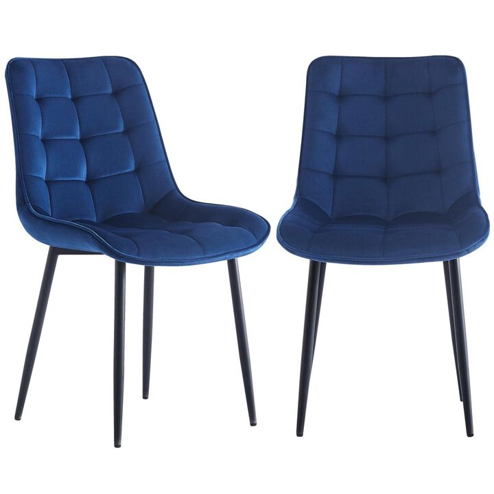 Dining Chair 2 PCS (BLUE), Modern style, technology, Suitable for restaurants, cafes, taverns, offices, living rooms, reception rooms.Simple structure, easy installation