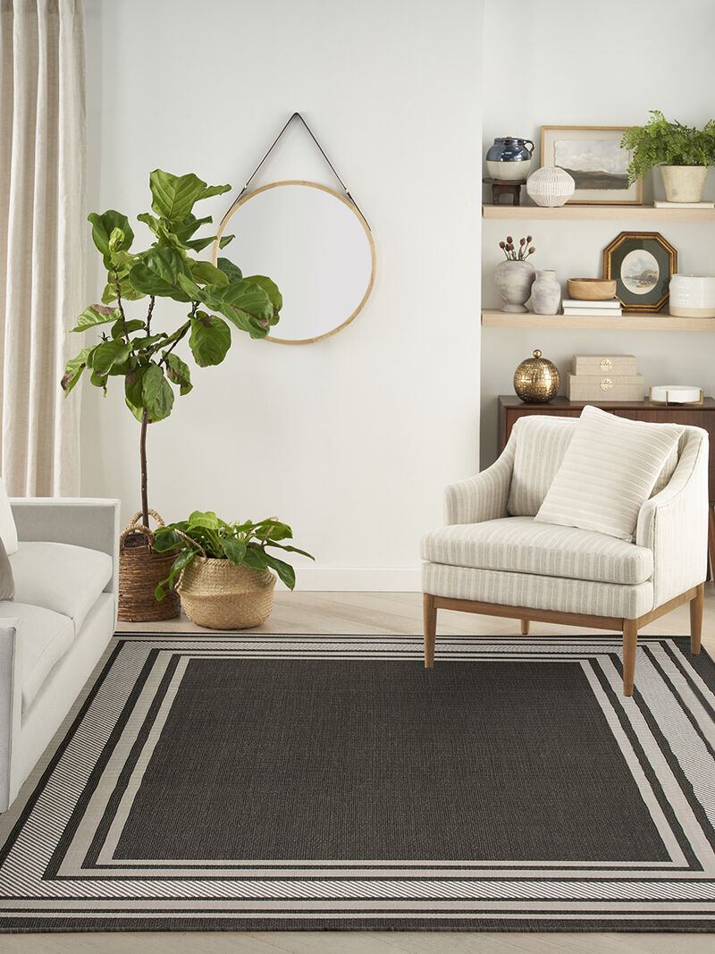 Horizon Indoor/Outdoor HOZ03 Black 10' x 14' Rug