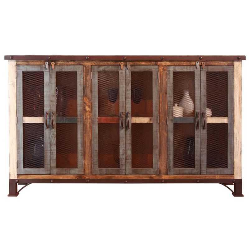 Crafters and Weavers Bayshore 6 Door Sideboard - Mesh Doors - 72