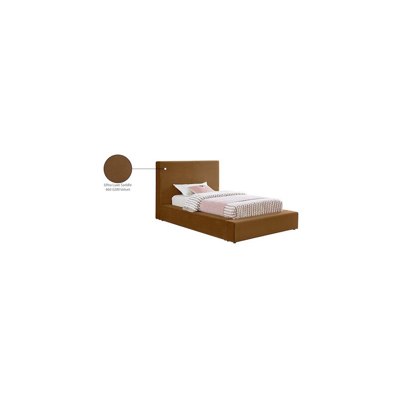 Meridian Furniture Dorian Saddle Velvet Twin Bed