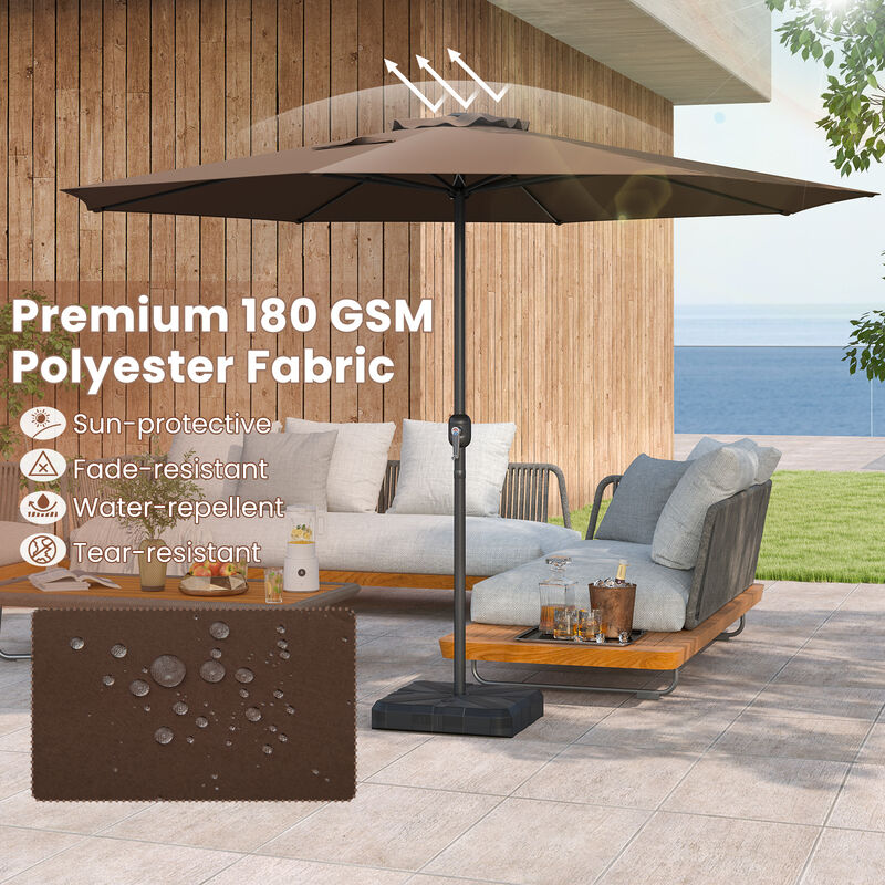 Patio Umbrella with Easy Crank Handle and 8 Sturdy Ribs for Durable Outdoor Shade