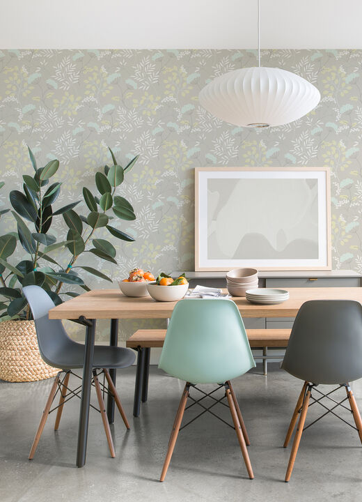 Sorrel Light Grey Botanical Wallpaper