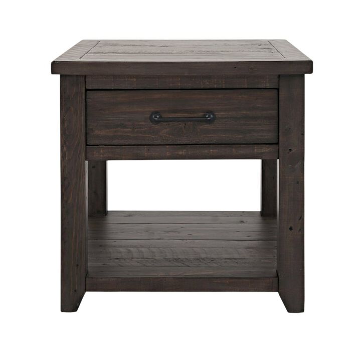 Jofran Madison County Rustic Reclaimed Pine Farmhouse Harris End Table
