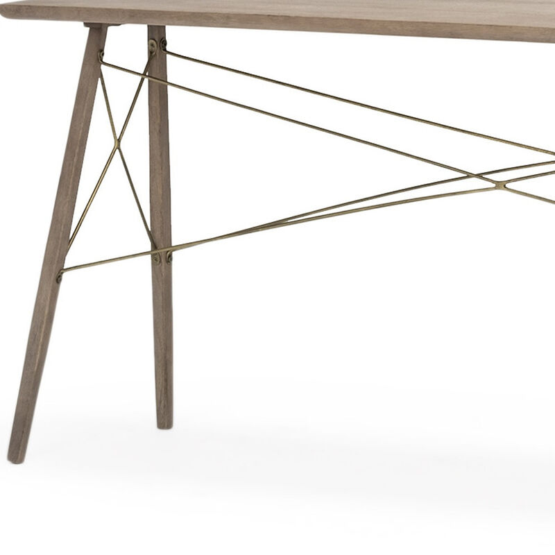 HomeRoots 66" Brown Solid Wood Console Table image number 4