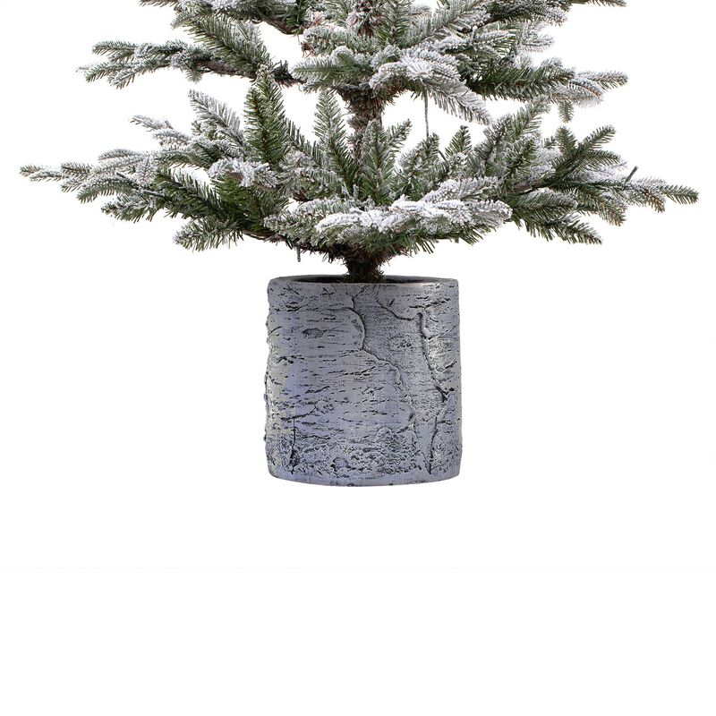 5 Foot Prelit Flocked Timberland Fir Potted Christmas Tree image number 3