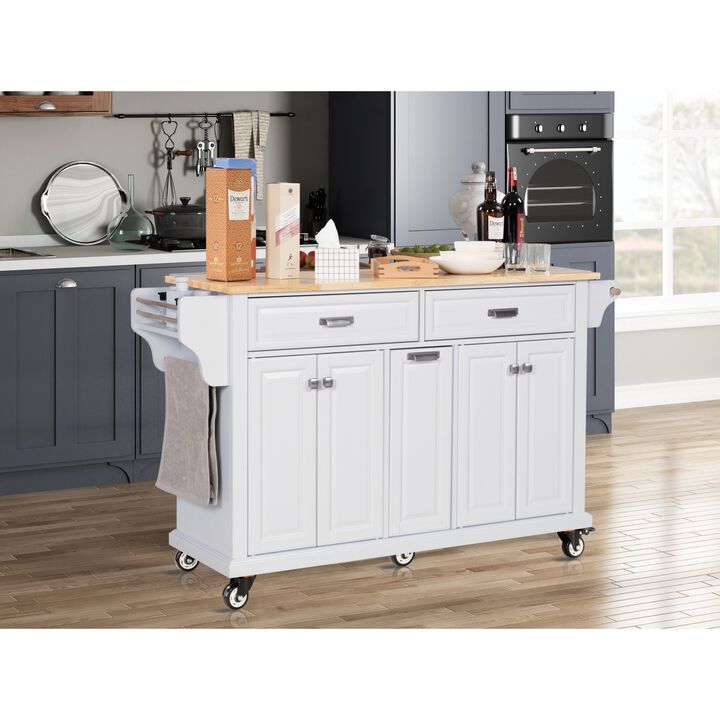 Streamdale Cambridge Natural Wood Top Kitchen Island with Storage