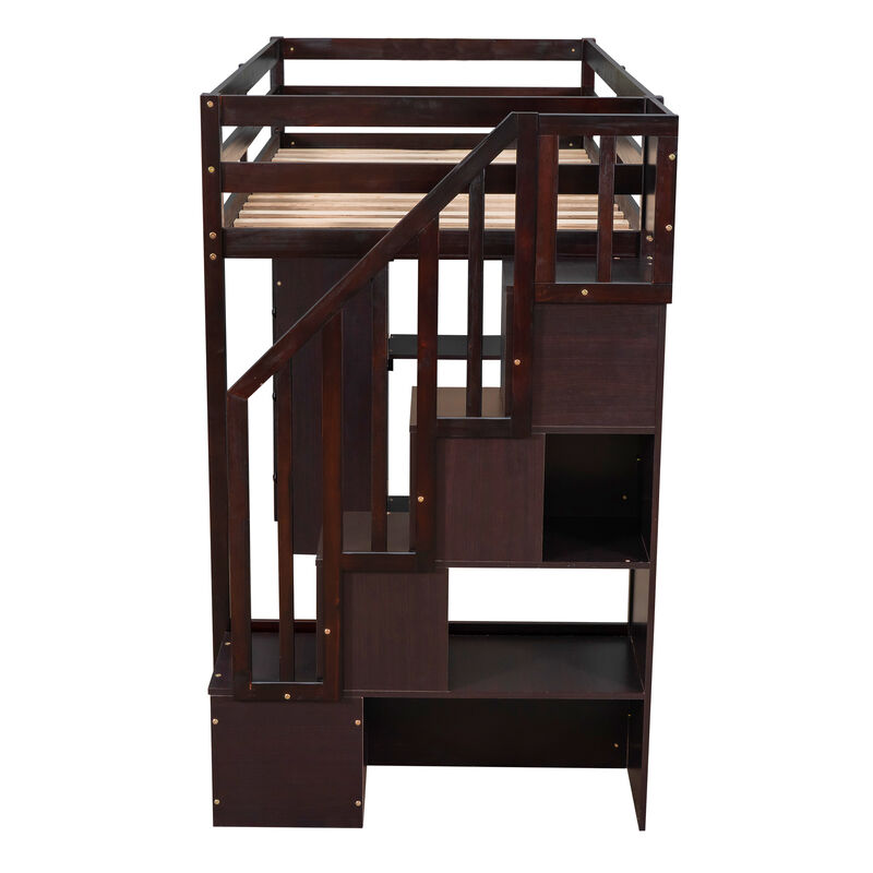 Merax Twin size Loft Bed with Storage Drawers and Stairs