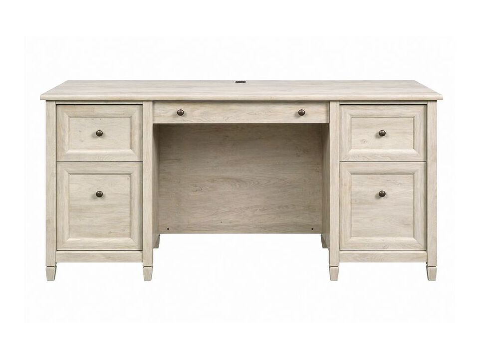 Executive Desk &ndash; Edge Water 65" Chalked Chestnut Home Office Table with Storage