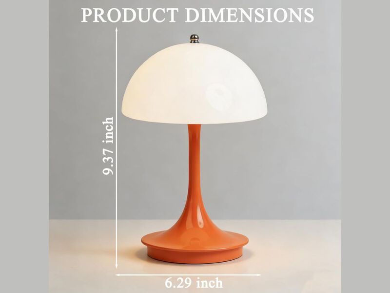 Mushroom Table Lamp with Touch Control USB Rechargeable 3 Color LED Night Light image number 2