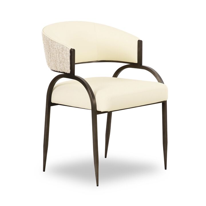 Tatum Cream Vegan Leather 2-Tone Dining Chair