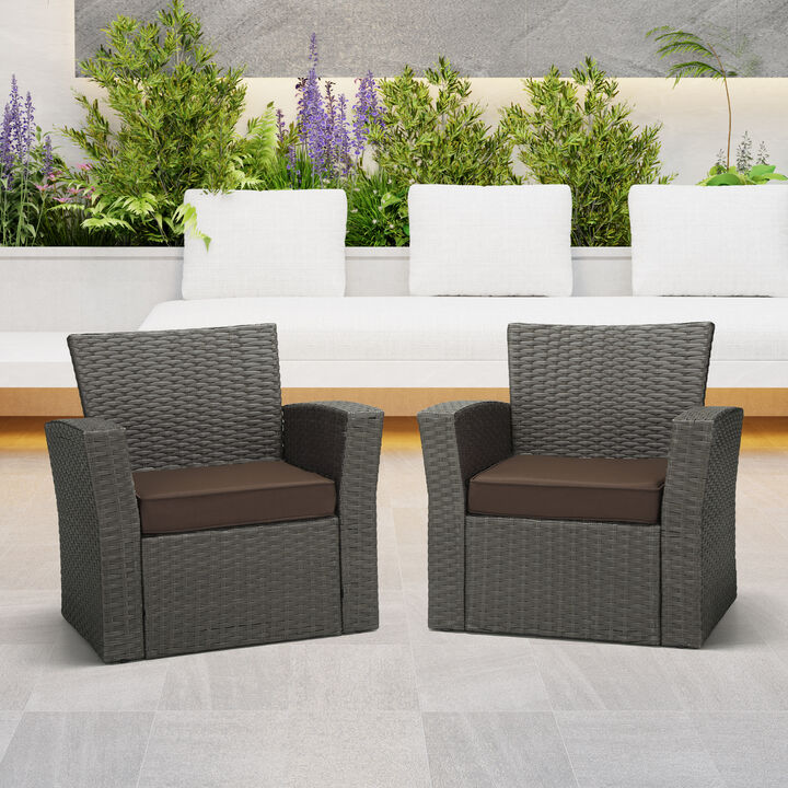 WestinTrends Outdoor Patio Furniture Seat Chair Square Cushions Set of 2, 20" x 19"