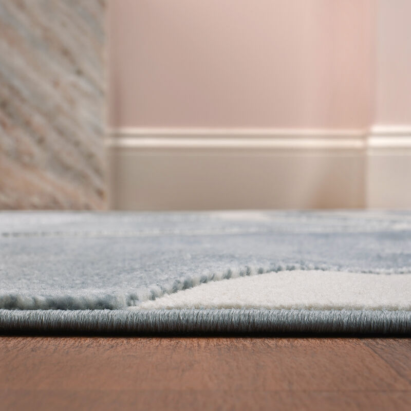 Aelius MidCentury Scandinavian Abstract Sun Two-Tone High-Low Area Rug