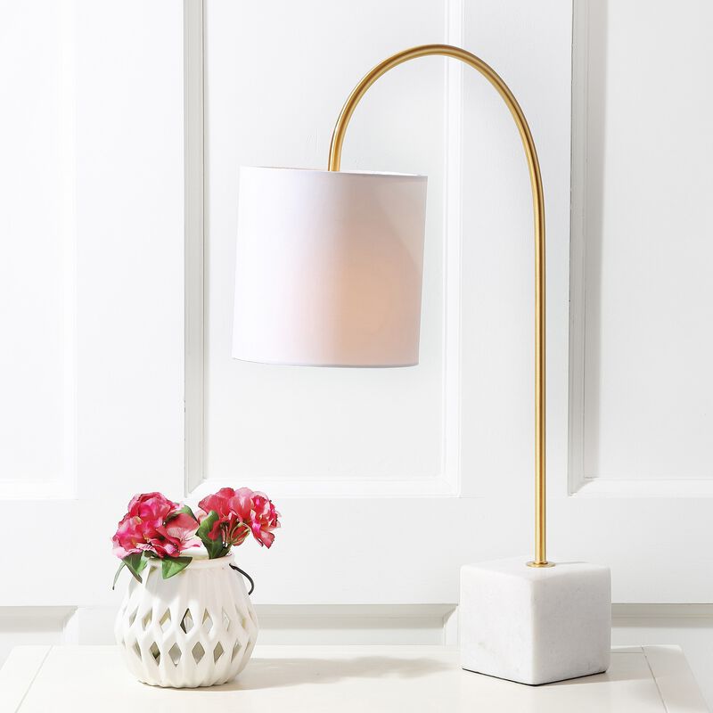 Fisher 25" Marble/Brass LED Table Lamp