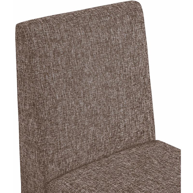 Meridian Furniture Benson Brown Linen Textured Fabric Dining Chair, Set of 2