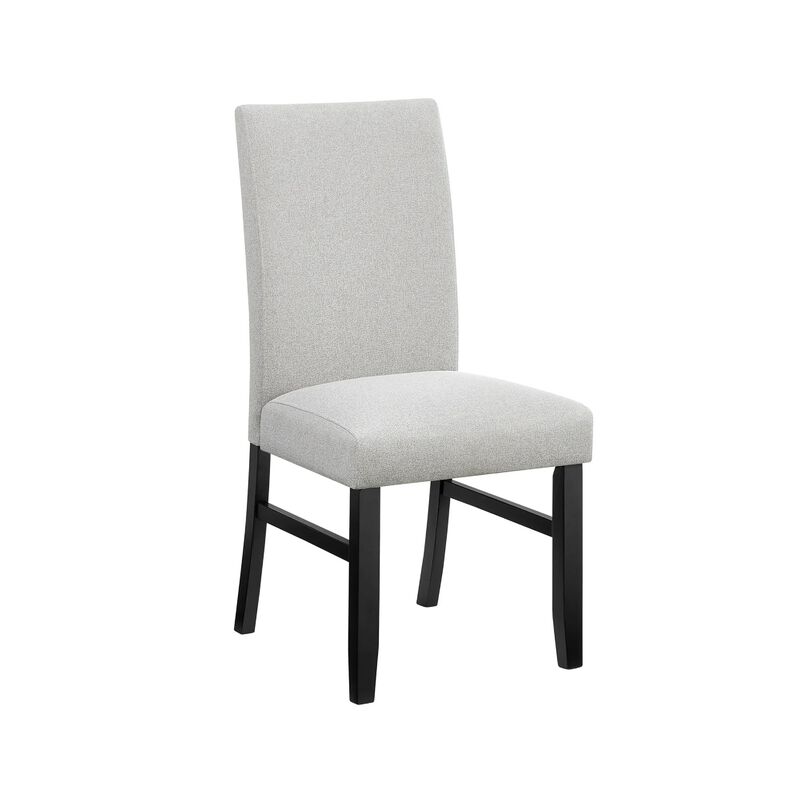 Riac Set of 2 Side Dining Chairs, Black Wood, Dove Gray Fabric Seat image number 0