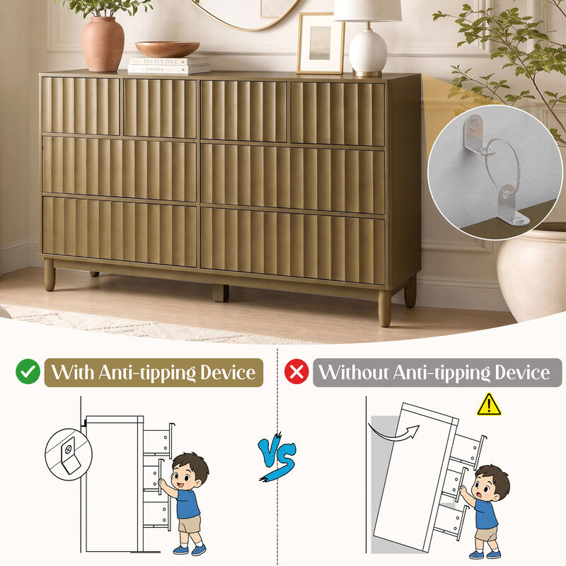 Fipet Mid Century Fluted Dresser image number 5
