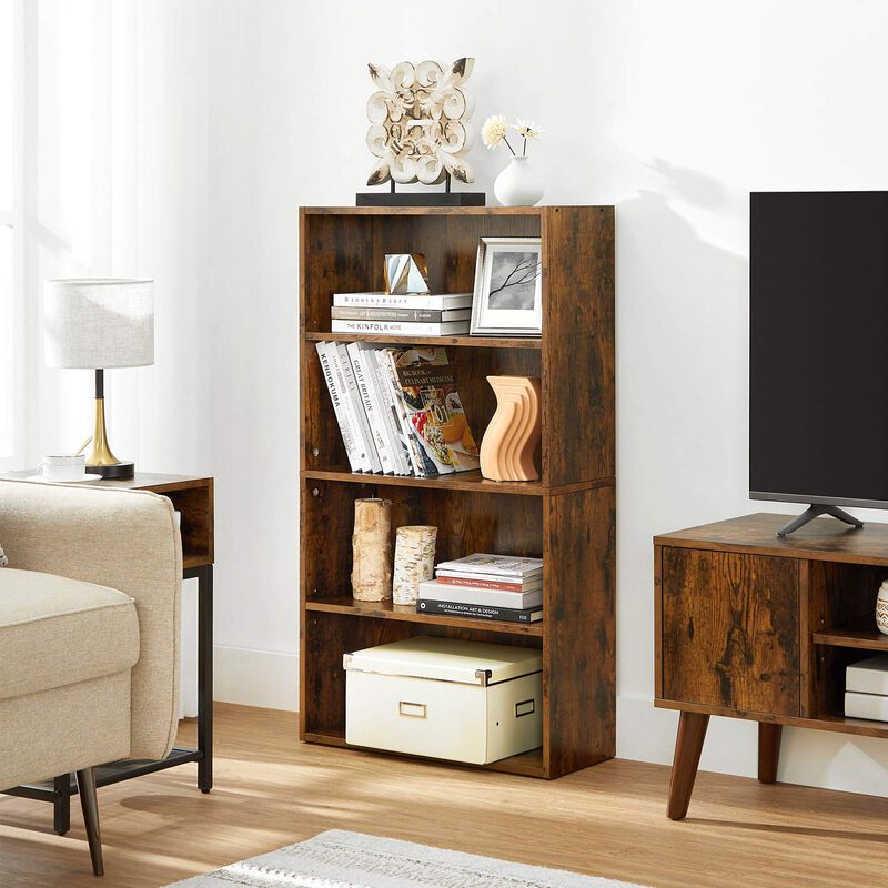 Open Bookcase with Adjustable Storage Shelves, Floor Standing Unit