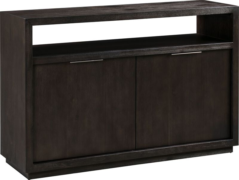 Oxford Solid Wood 54 inch Media Console in Basalt Grey