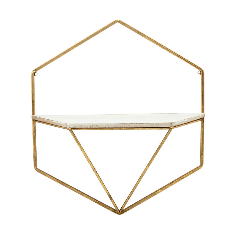 S/2 Metal/Wood Hexagon Shelves image number 1
