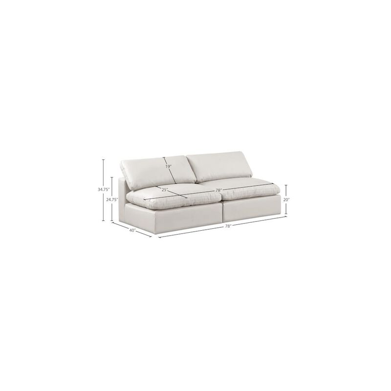 Meridian Furniture Comfy Cream Vegan Leather Modular Sofa