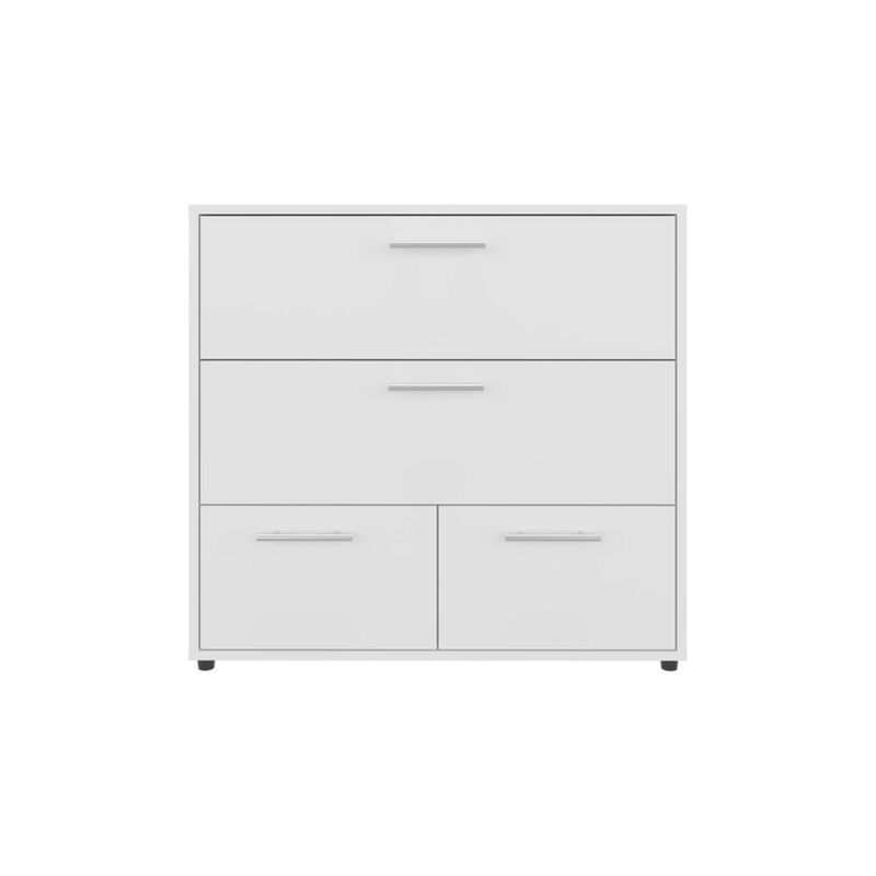 HomeRoots 24" White Wood Four Drawer Dresser image number 0