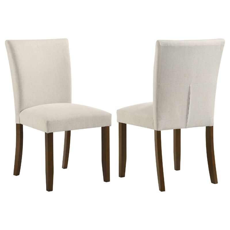 Cana Dining Side Chair Set of 2, Beige Upholstered Parsons Style, Hardwood Frame image number 0