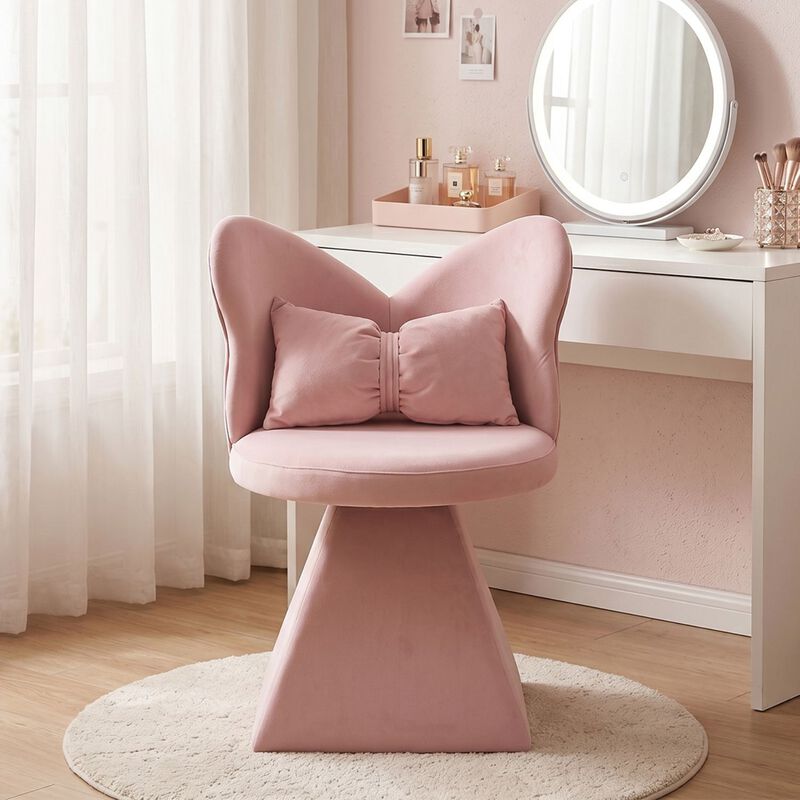 GOODSILO 360 Swivel Butterfly Back Vanity Chair Armless Accent Makeup Seating for Dining, Bedroom, Study and Recreational Use image number 3