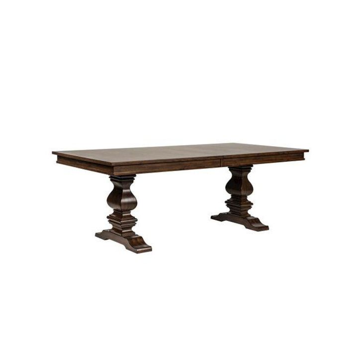 Liberty Furniture Armand 5 Piece Trestle Table Set in Antique Brownstone