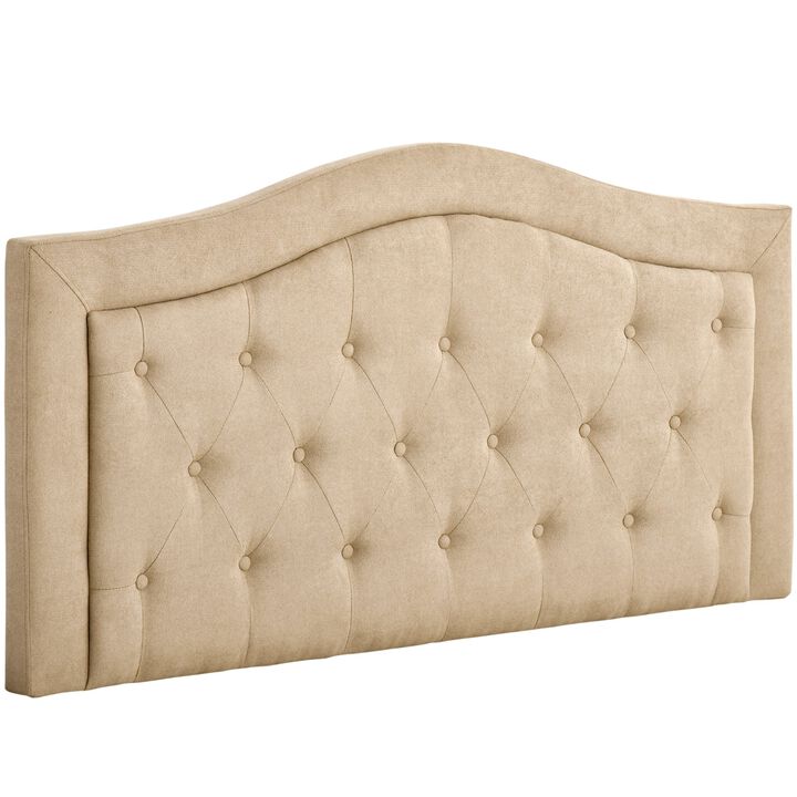 Upholstered Headboard, Button Tufted Bedhead Board, Home Bedroom Decoration for 58.25'' Bed, Beige