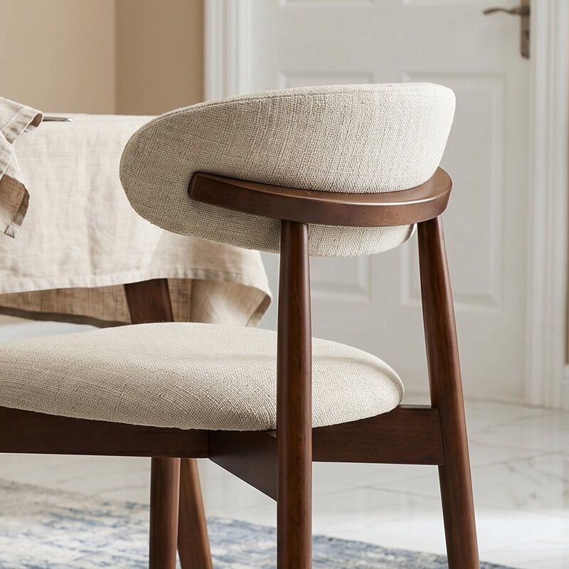 COLAMY NOYA Mid-Century Modern Upholstered Dining Chair Set of 2 image number 5