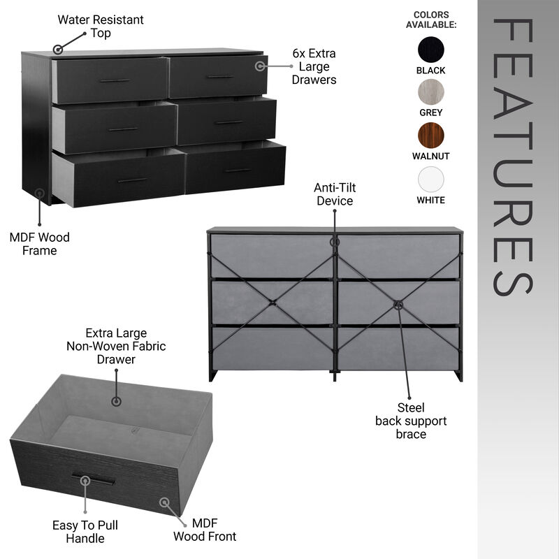 Stofto Large Fabric Drawers Dresser image number 4