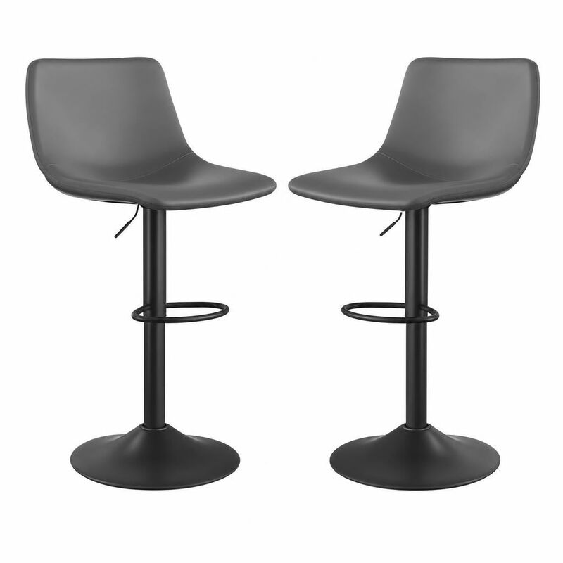 Leather Adjustable Swivel Bar Stools Set of 2, Commercial-Grade Counter Height Stools with Back, 360&deg; Swivel Kitchen Island Chairs for Home, Cafe image number 3
