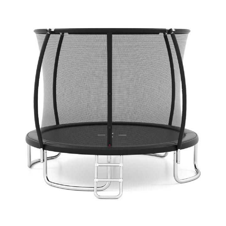 Outdoor Recreational Trampoline with Safety Net, Heavy Duty Frame-Black