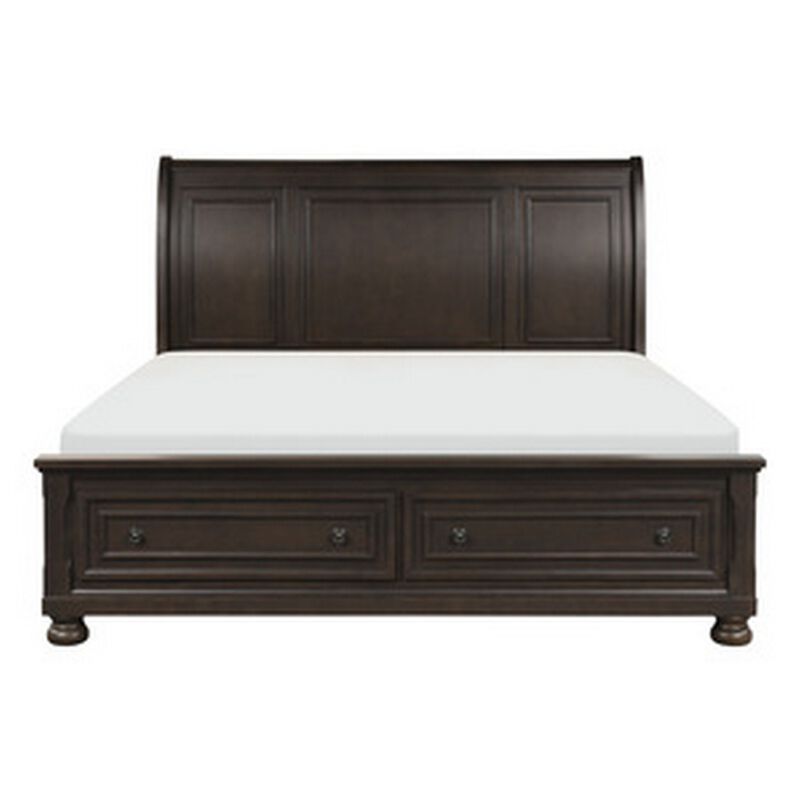 Queen Size Bedroom Set, Brown Finish, Storage Bed with Drawers, 2-Piece Set with Bed and Nightstand image number 6