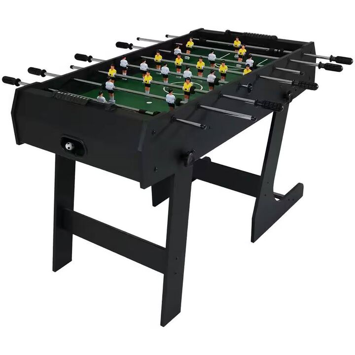 Folding 48" Foosball Game Table with Score Markers, 2 Balls, and Space-Saving Frame
