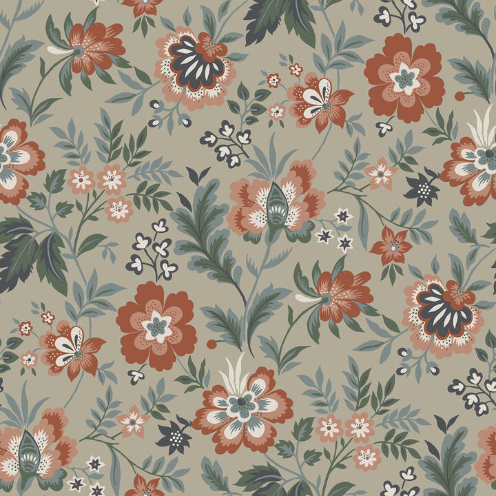 Athena Beige Floral Wallpaper