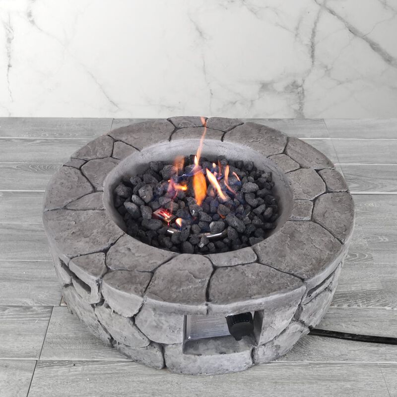 Mondawe 9'' H x 28'' W Concrete Propane Compatible Outdoor Fire pit