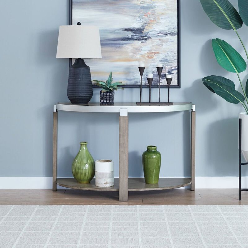 Liberty Furniture Sutton Sofa Table for Living Room - Bleached Sand image number 8