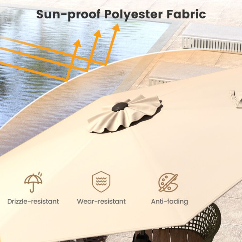 7.5 feet Outdoor Patio Heavy Duty Market Umbrella with Push Button Tilt image number 7