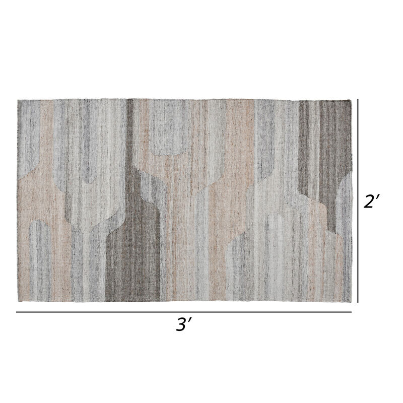 Yuz 2 x 3 Indoor Outdoor Small Area Rug with Beige Gray Abstract Tones