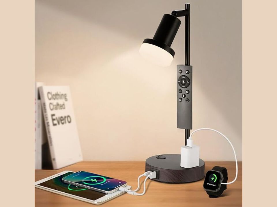Cordless Rechargeable Gold LED Table Lamp with 3 Color Stepless Dimming, Portable for Indoor and Outdoor Use