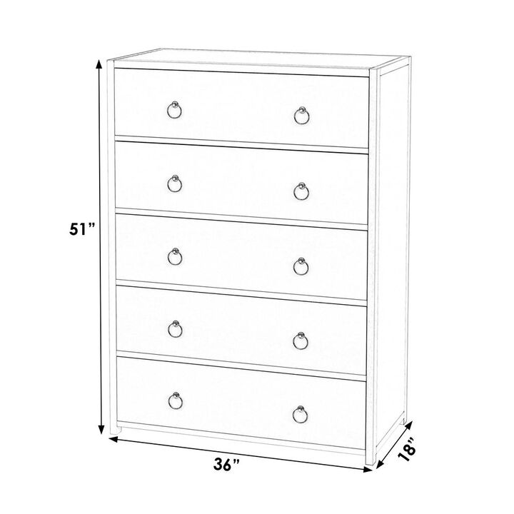 Butler Specialty Lark 5 Drawer Dresser, Light Brown