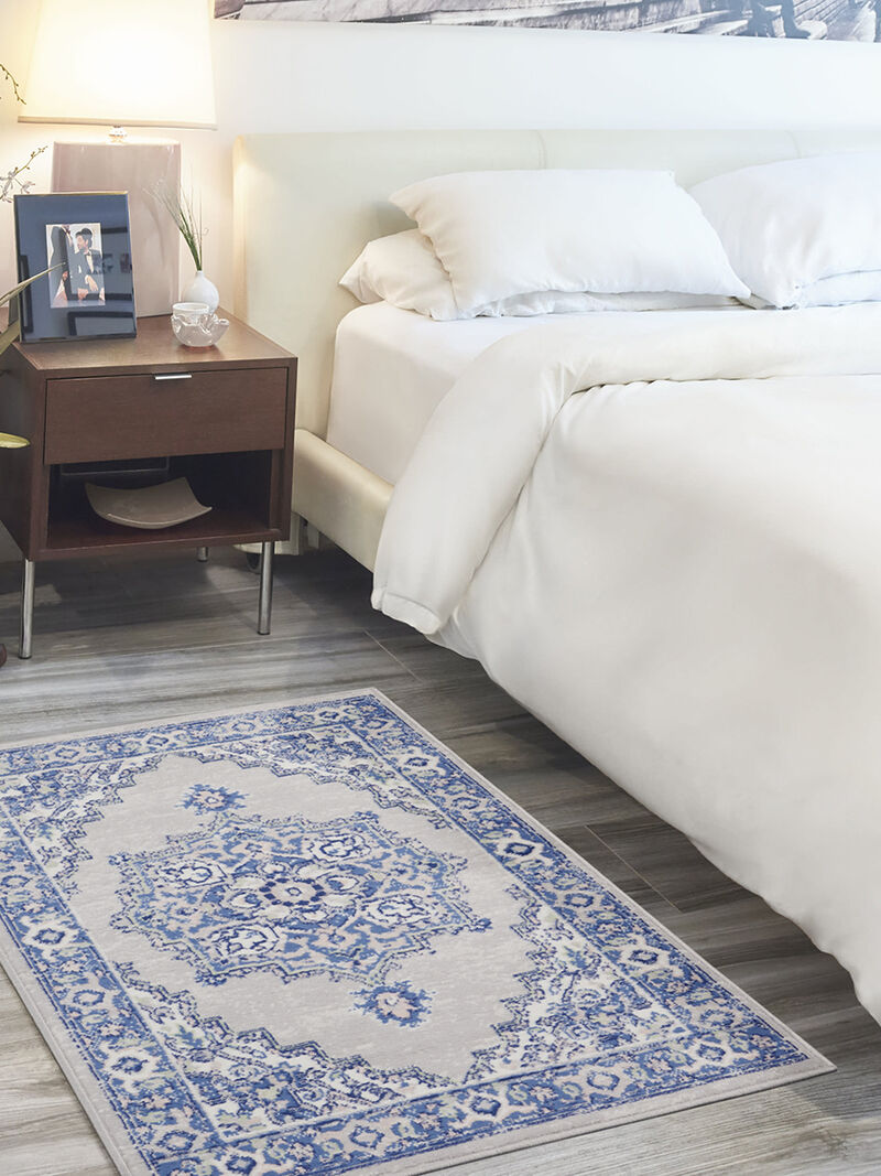 Whimsicle WHS03 Gray/Blue 3' x 5' Rug