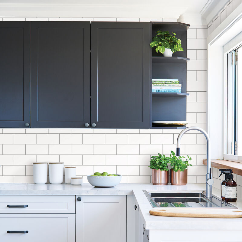 Easton Off White Paintable Subway Tile Wallpaper (Set of 2) image number 1