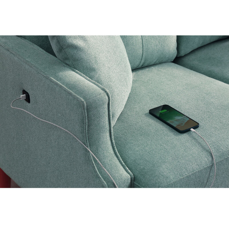 Living Space sofa 3 seater With Waterproof Fabric, USB Charge port