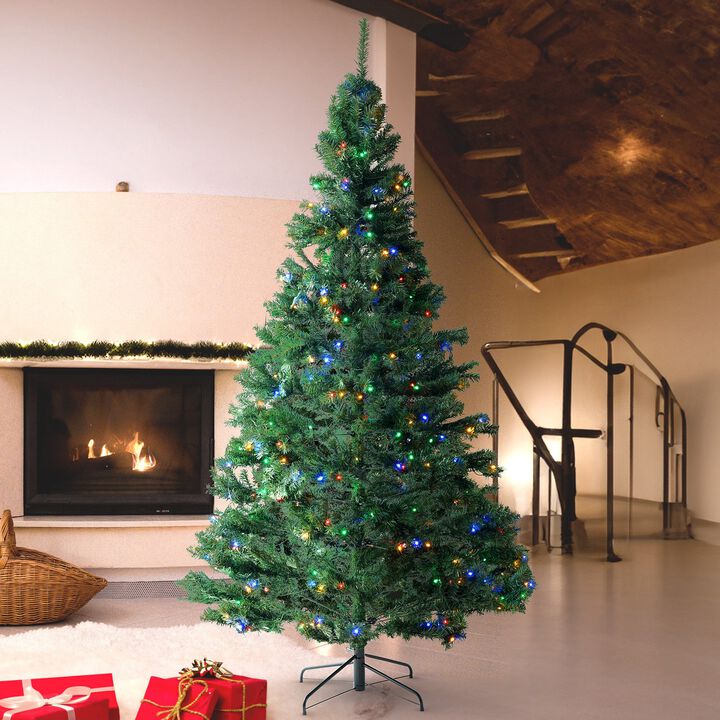 6.5FT Artificial Christmas Tree with Multi Color LED Lights Full Shape