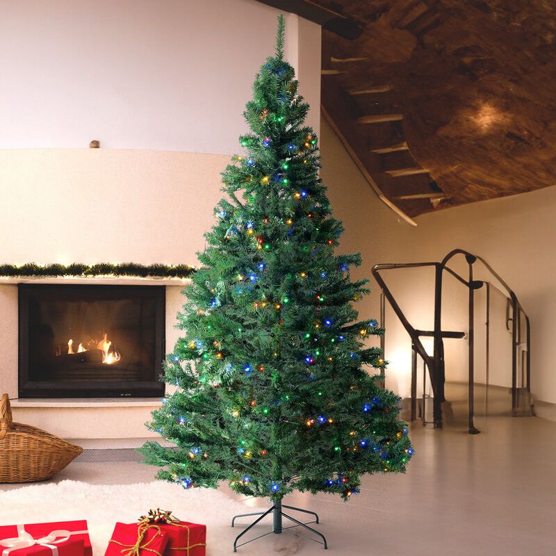 6.5FT Artificial Christmas Tree with Multi Color LED Lights Full Shape image number 1