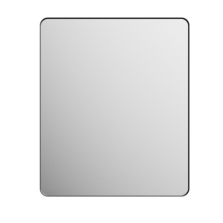 30" x 36" Matte Black Aluminum Alloy Framed Bathroom Vanity Mirror, Horizontal & Vertical Mount HD Distortion-Free Wall Mirror for Bathroom Entryway Living Room