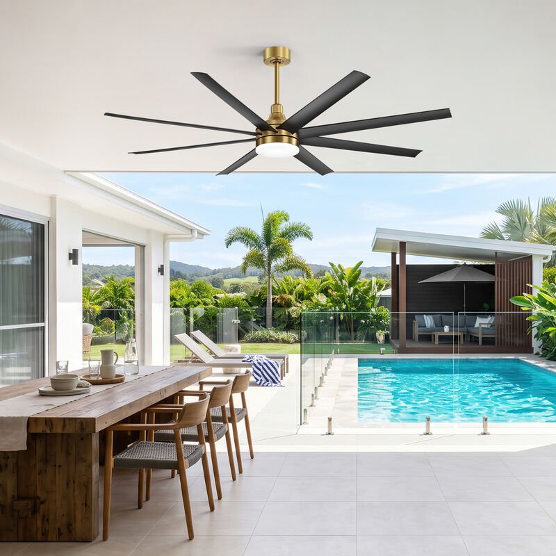 Breezary 65 in Ceiling Fan with Light, 8 ABS Blades, Remote Control, Reversible DC Motor, 6 Speeds image number 9